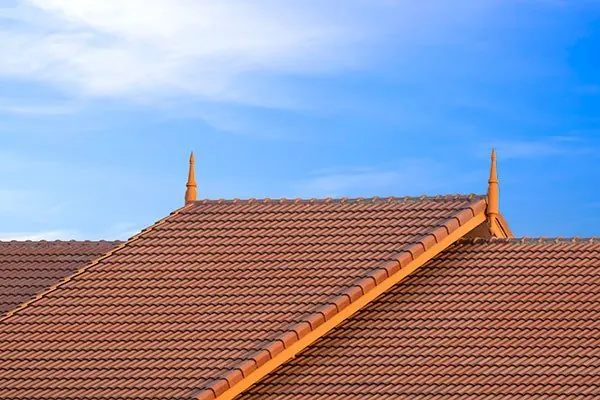Roof work in progress on a pitched roof